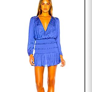 Clyde Blue dress Ultra Marine S NWOT sold out on Revolve silk.